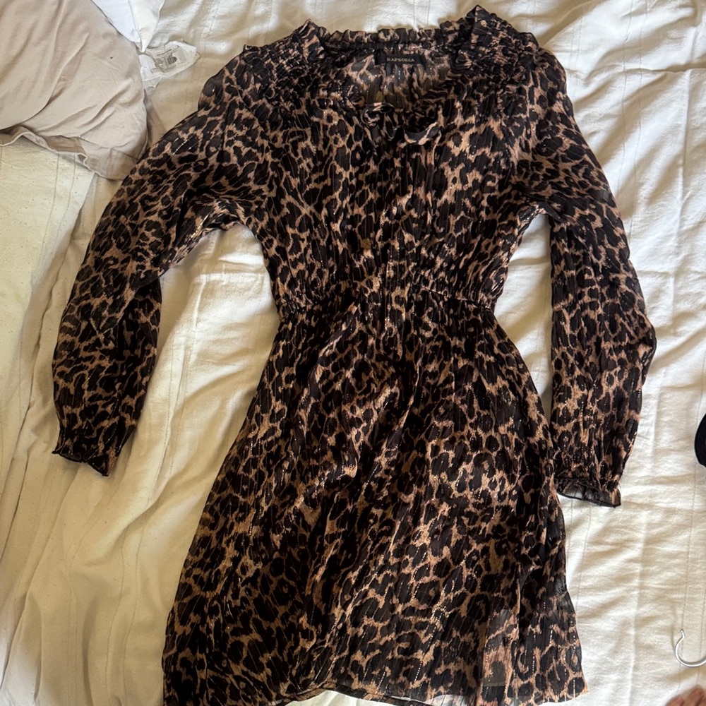Leopard Print Long Sleeve Dress